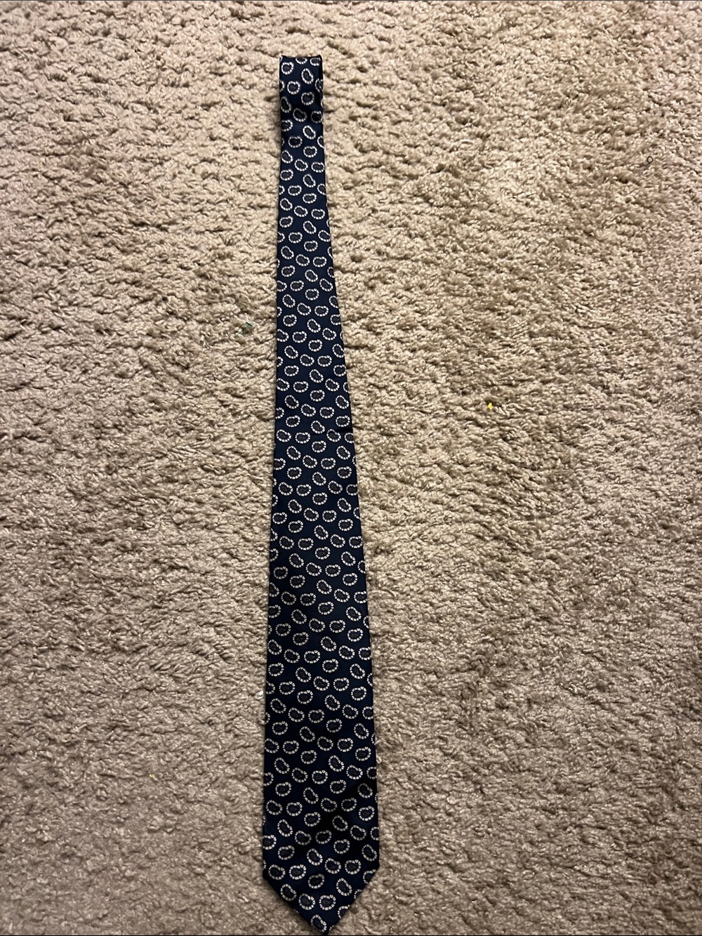 Robert Talbott Navy Tie with White Circular Pattern